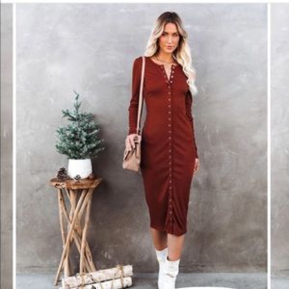 ISO Vici Kamila ribbed button down dress - Picture 1 of 1